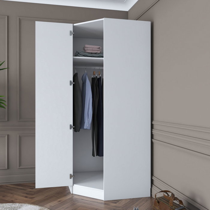 Hanah Home Armario Blanco con Estanterías BA140 - 4082 Hanah Home Armario Blanco con Estanterías BA140 - 4082